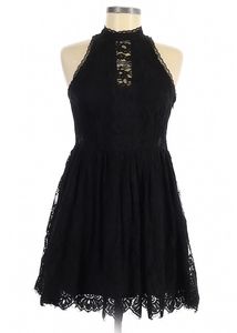 Free People Verushka black lace skater dress, 6